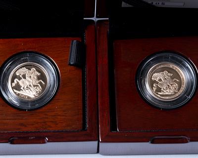 Lot 434 - Two Royal Mint proof sovereigns