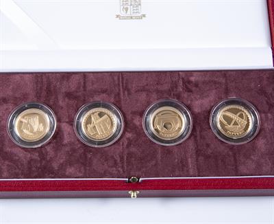 Lot 466 - UK Royal Mint proof pattern collection of four £1 coins