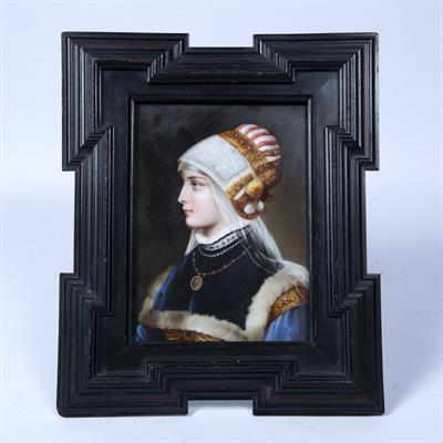 Lot 488 - Porcelain painted plaque