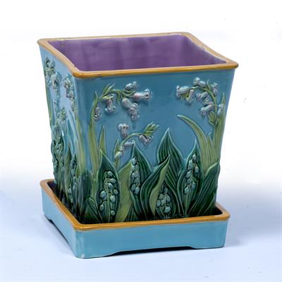 Lot 538 - George Jones majolica jardiniere and stand