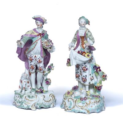 Lot 552 - Pair of Derby porcelain figures