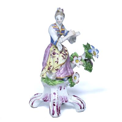 Lot 553 - Bow porcelain figure of a lady dancing