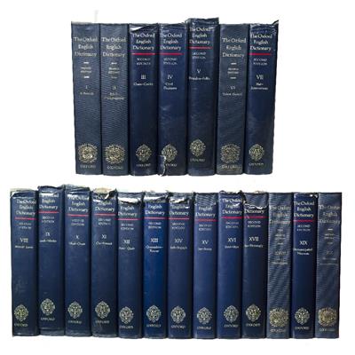 Lot 582 - The Oxford English Dictionary. 2nd Ed. prepared by J.A. Simpson and E.S.C. Weiner. 20 vols.