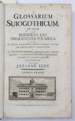 Lot 628 - IHRE, Johanne, Glossarium Suigothicum in quo...