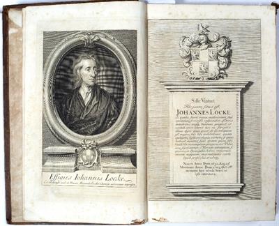 Lot 756 - THE WORKS OF JOHN LOCKE (1632-1704) with portrait frontispiece and alphabetical tables. 3 vols. 4TH