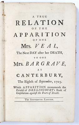 Lot 890 - AN 18TH CENTURY BOOK entitled 'A True Relation of the Apparition of one Mrs Veal