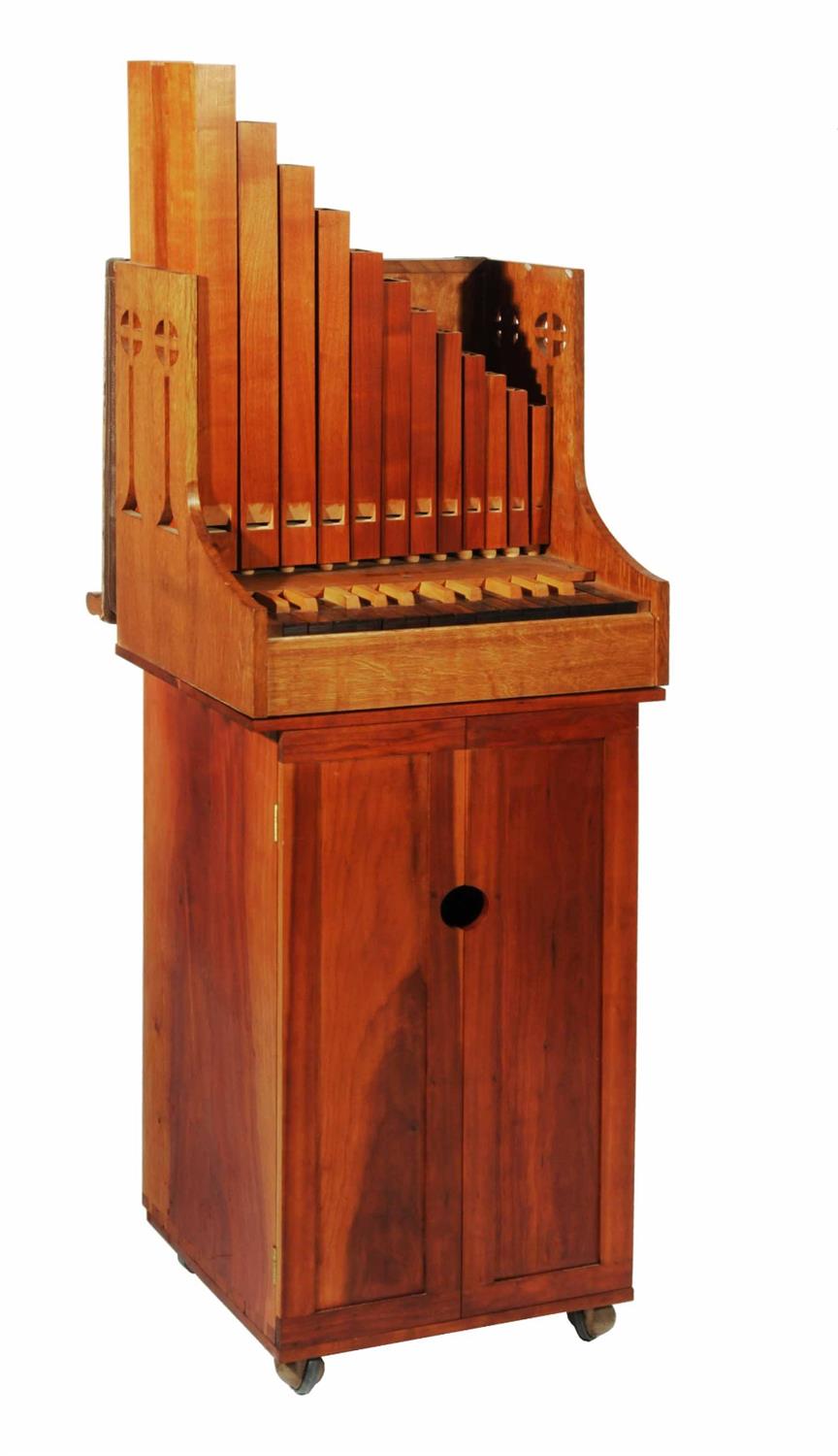 Lot 123 - A PORTATIVE ORGAN AND STAND made by Donald Gill