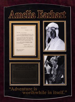 Lot 14 - AN AMELIA EARHART SIGNED LETTER 1932
