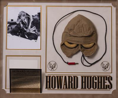 Lot 15 - A HOWARD HUGHES SIGNED AVIATOR'S FLIGHT CAP