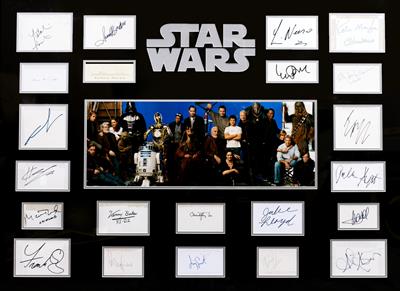 Lot 22 - STAR WARS CAST TWENTY TWO INDIVIDUALLY SIGNED CARDS