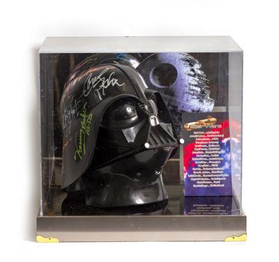 Lot 24 - A SIGNED STAR WARS DARTH VADER REPLICA HELMET