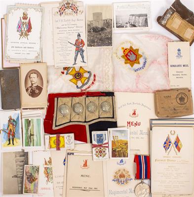 Lot 113 - A COLLECTION OF LATE 19TH AND EARLY 20TH CENTURY REGIMENTAL DINNER AND LUNCH MENUS