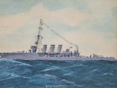 Lot 315 - HMS INCONSTANT WATERCOLOUR ON PAPER