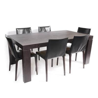 Lot 484 - A CONTEMPORARY MOLTENI & C BLACK LACQUERED RECTANGULAR TABLE