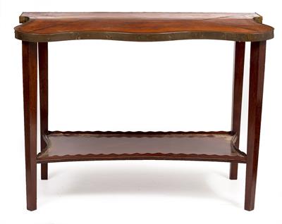 Lot 683 - A MAHOGANY SERPENTINE SIDE TABLE