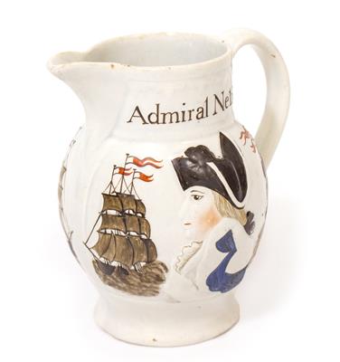 Lot 343 - AN EARLY 19TH CENTURY PEARLWARE JUG