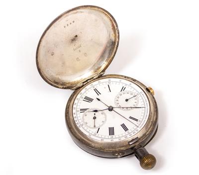 Lot 346 - A SWISS MADE SILVER CASED HUNTER POCKET WATCH