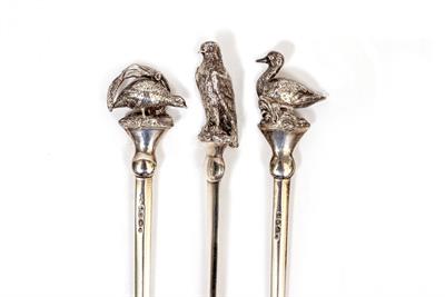 Lot 419 - THREE VICTORIAN SILVER SKEWERS