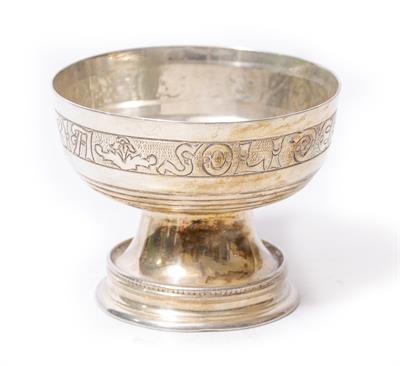 Lot 442 - A MINIATURE SILVER RENAISSANCE STYLE CHALICE