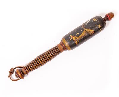 Lot 477 - A PAINTED TRUNCHEON NAMED TO SHAW HOUSE