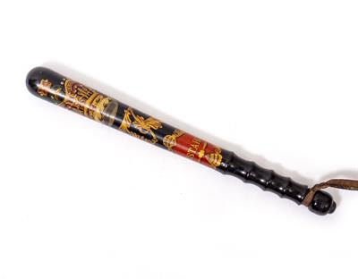 Lot 488 - A VICTORIAN PAINTED TRUNCHEON