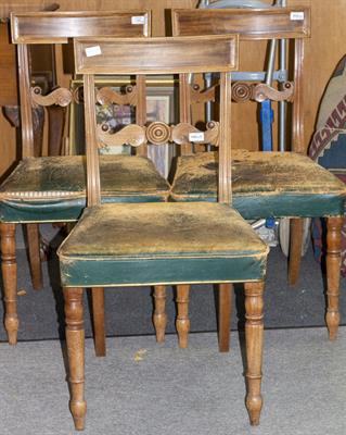 Lot 490 - THREE VICTORIAN BAR BACKED DINING CHAIRS