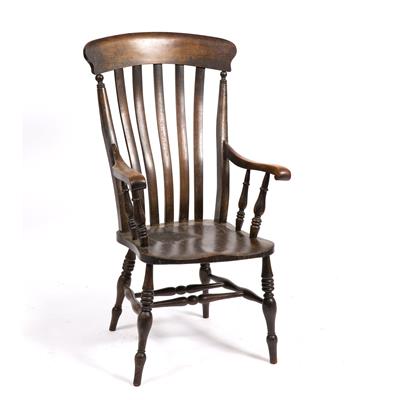 Lot 540 - A LATH BACK WINDSOR CHAIR