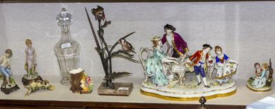 Lot 569 - A DAVID LOVEGRAVE MODEL OF GOLDFINCHES 'ALBANY'