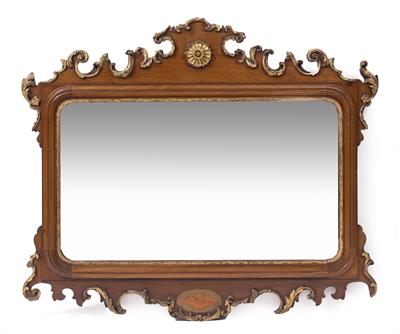 Lot 581 - A 19TH CENTURY GILDED FRET FRAMED WALL MIRROR