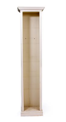 Lot 615 - A TALL NARROW WHITE PAINTED BOOKCASE