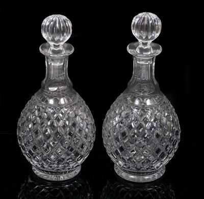 Lot 641 - A PAIR OF GLASS MAGNUM DECANTERS