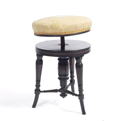 Lot 650 - A VICTORIAN EBONISED PIANO STOOL