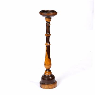 Lot 60 - A LIGNUM VITAE SMOKING STAND with dished top