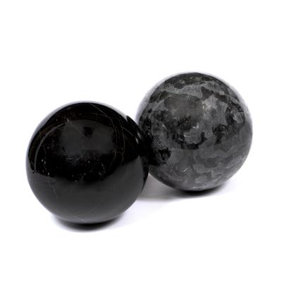 Lot 112 - A BLACK AND GREY MARBLE SPHERE