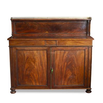 Lot 131 - A GEORGE IV MAHOGANY CHIFFONIER having raised back with shelf