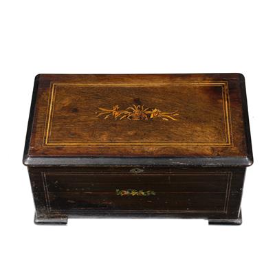 Lot 271 - A LATE 19TH CENTURY SWISS ROSEWOOD AND INLAID MUSICAL BOX by Picard-Lion