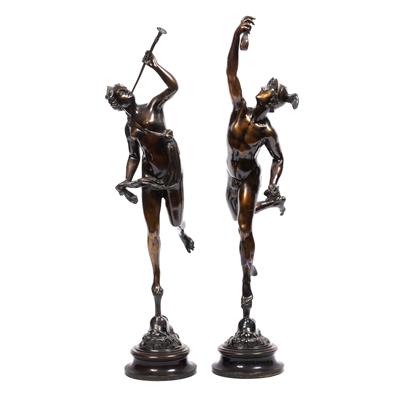 Lot 277 - A PAIR OF LATE 19TH CENTURY BRONZE FIGURES