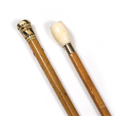 Lot 278 - AN 18TH CENTURY MALACCA POMANDER WALKING CANE