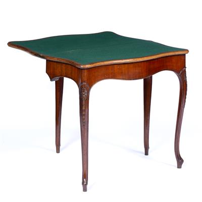 Lot 282 - A LATE 18TH CENTURY MAHOGANY CARD TABLE in the French Hepplewhite taste