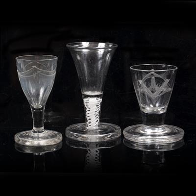 Lot 327 - A MASONIC FIRING GLASS