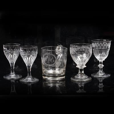 Lot 329 - FIVE ANTIQUE DRINKING GLASSES