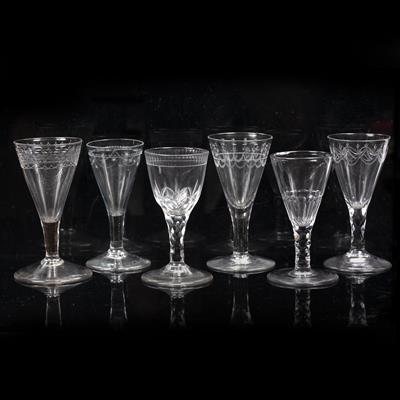 Lot 330 - SIX CORDIAL DRINKING GLASSES