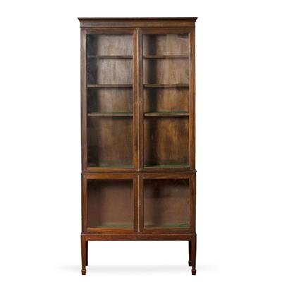 Lot 343 - A PAIR OF MAHOGANY BOOKCASES CONSTRUCTED IN FOUR SECTIONS