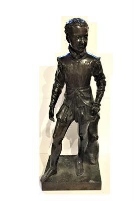 Lot 373 - A FRENCH BRONZE FIGURE OF HENRY IV as a young man