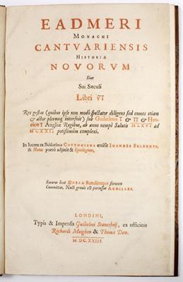 Lot 416 - EADMER (THE MONK OF CANTERBURY) Historiae Novorum Sive sui Saeculi Libri VI. Typis & Impensis.