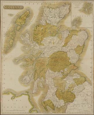 Lot 97B - A 19TH CENTURY ENGRAVED MAP of Scotland