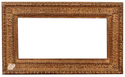 Lot 475 - A 17TH CENTURY STYLE WOOD AND COMPOSITION CASSETTA FRAME