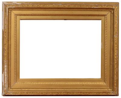 Lot 481 - A FRENCH GILT AND GESSO FRAME with fluted cove and lamb's tongue inner border