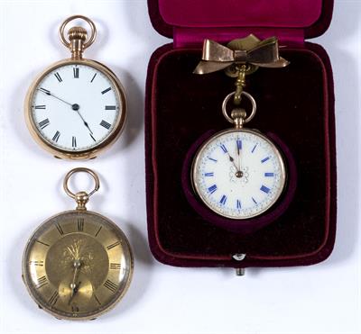 Lot 367 - 9ct rose gold ladies pocket watch