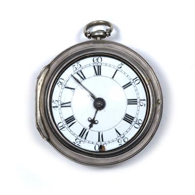 Lot 373 - Silver pair cased pocket watch